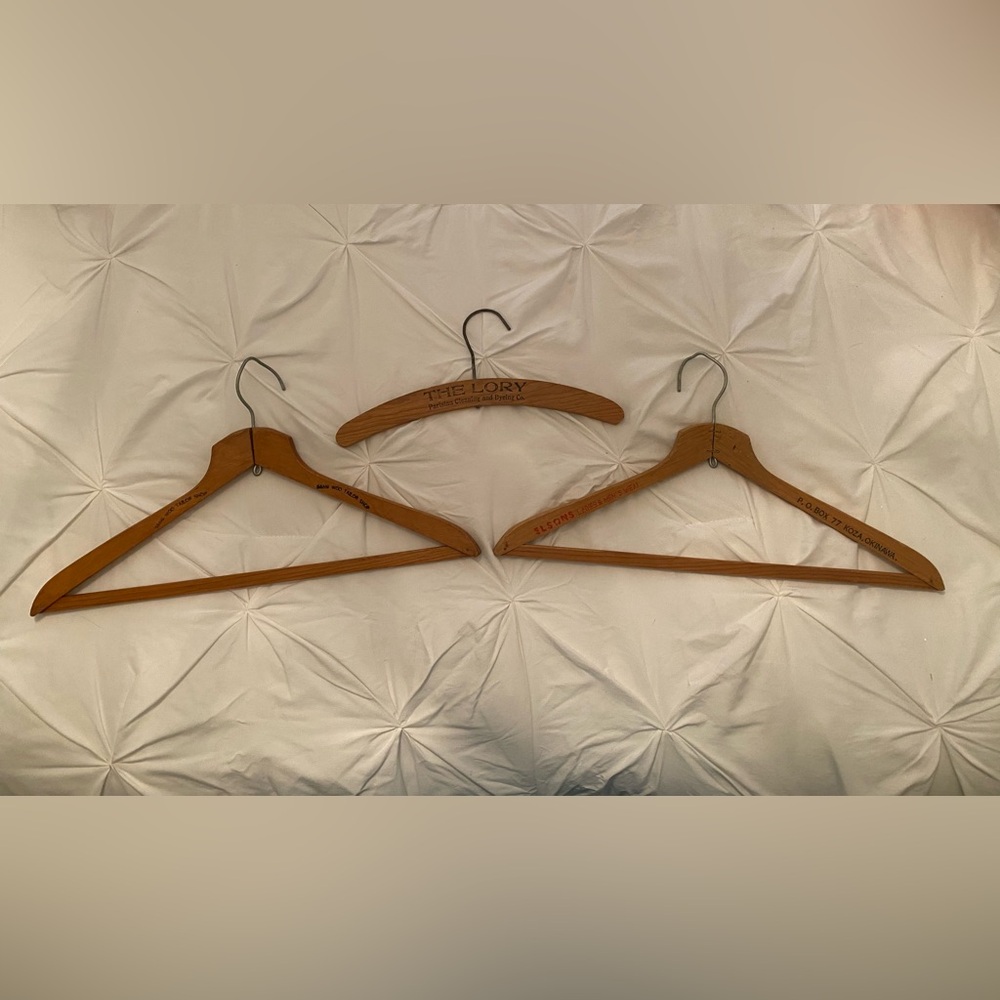 Vintage Wooden Hangers/Set of Three (3)